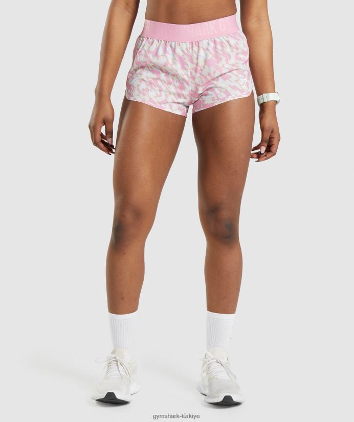antrenman bol kesim şort kadınlarGymshark pembe baskı 02H04889