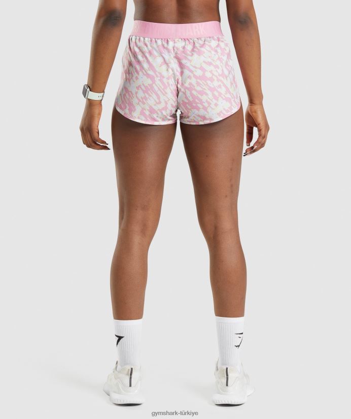 antrenman bol kesim şort kadınlarGymshark pembe baskı 02H04889