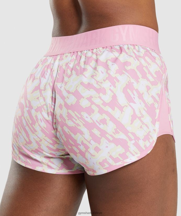 antrenman bol kesim şort kadınlarGymshark pembe baskı 02H04889