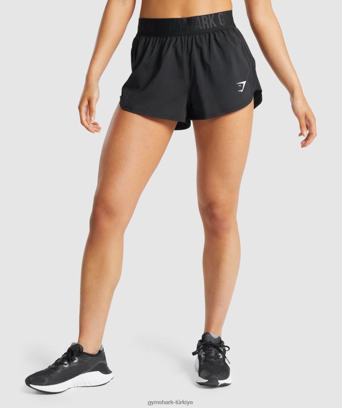 antrenman bol kesim şort kadınlarGymshark siyah 02H0486