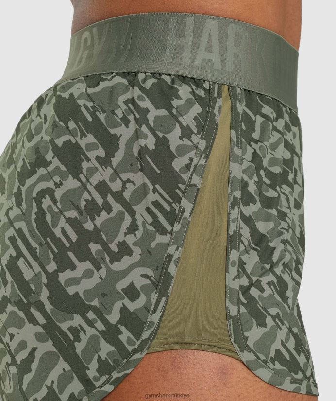 antrenman bol kesim şort kadınlarGymshark yeşil baskı 02H04877