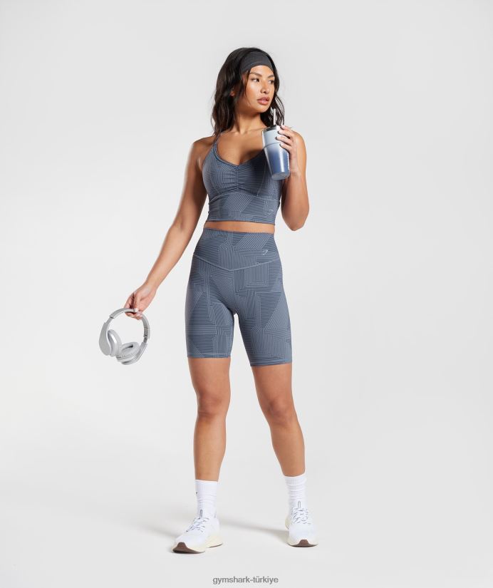 bisiklet şortlarını yükseltmek kadınlarGymshark akşam mavisi 02H04853
