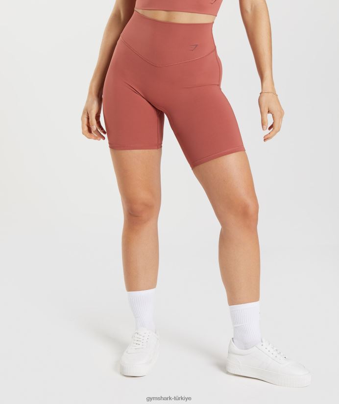 bisiklet şortlarını yükseltmek kadınlarGymshark gül kahverengi 02H04822