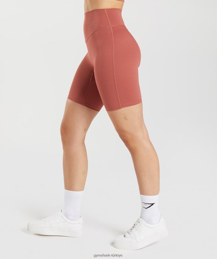 bisiklet şortlarını yükseltmek kadınlarGymshark gül kahverengi 02H04822