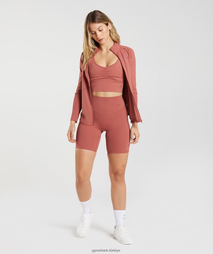bisiklet şortlarını yükseltmek kadınlarGymshark gül kahverengi 02H04822