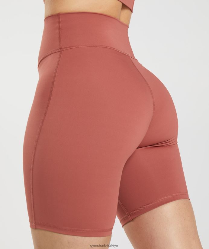 bisiklet şortlarını yükseltmek kadınlarGymshark gül kahverengi 02H04822