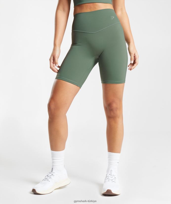 bisiklet şortlarını yükseltmek kadınlarGymshark söğüt yeşili 02H04850