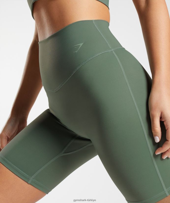 bisiklet şortlarını yükseltmek kadınlarGymshark söğüt yeşili 02H04850