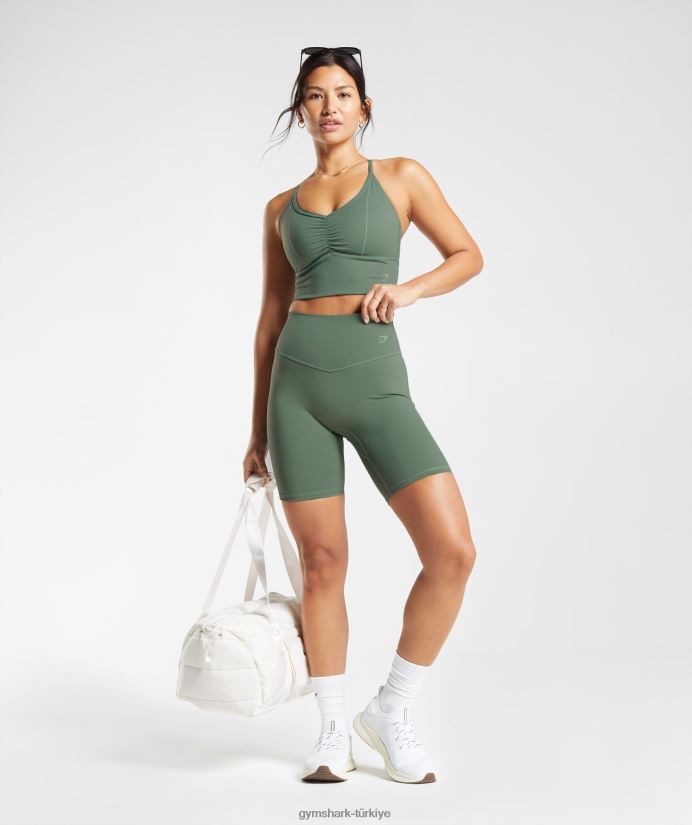 bisiklet şortlarını yükseltmek kadınlarGymshark söğüt yeşili 02H04850