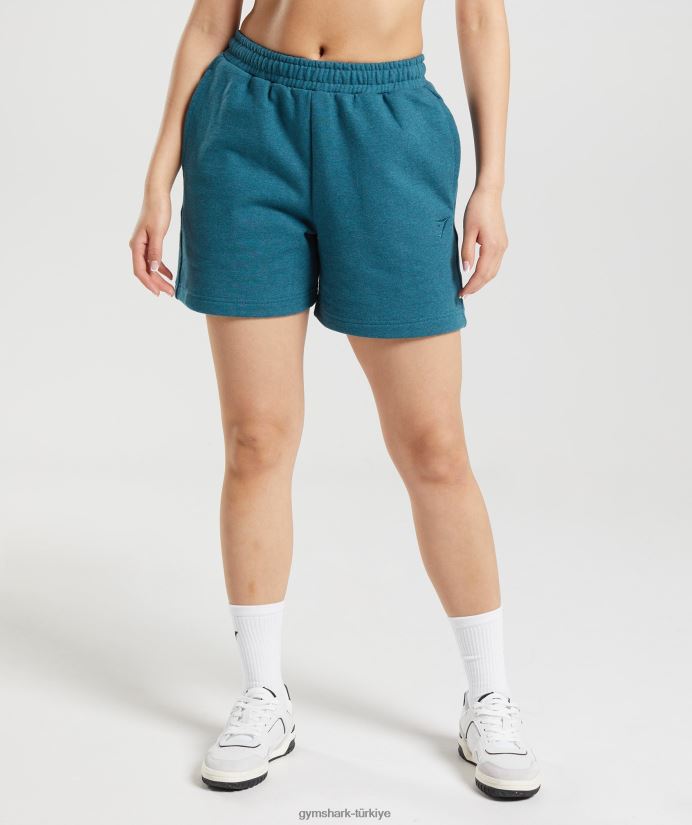 dinlenme günü eşofman şortu kadınlarGymshark çelik mavisi marn 02H04859