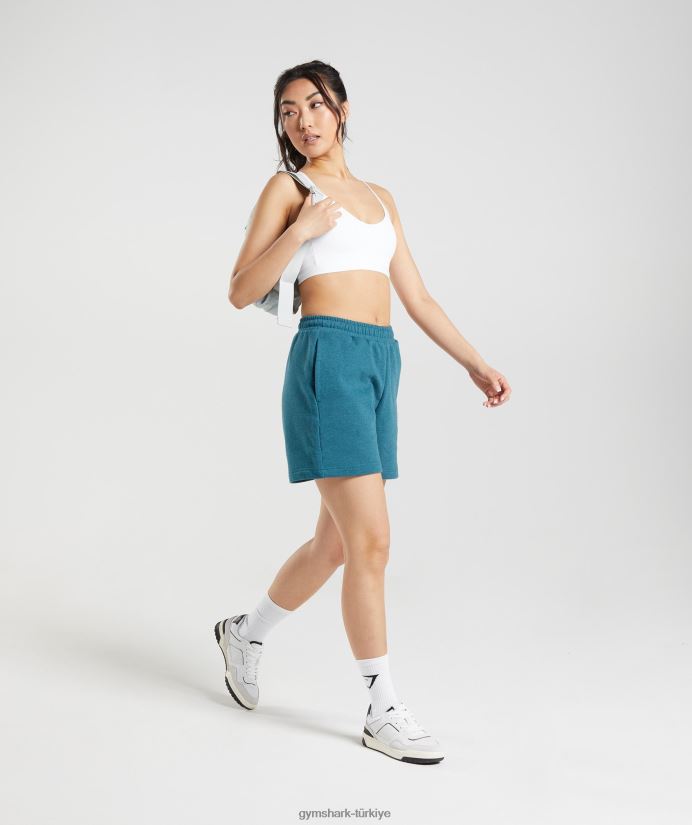 dinlenme günü eşofman şortu kadınlarGymshark çelik mavisi marn 02H04859