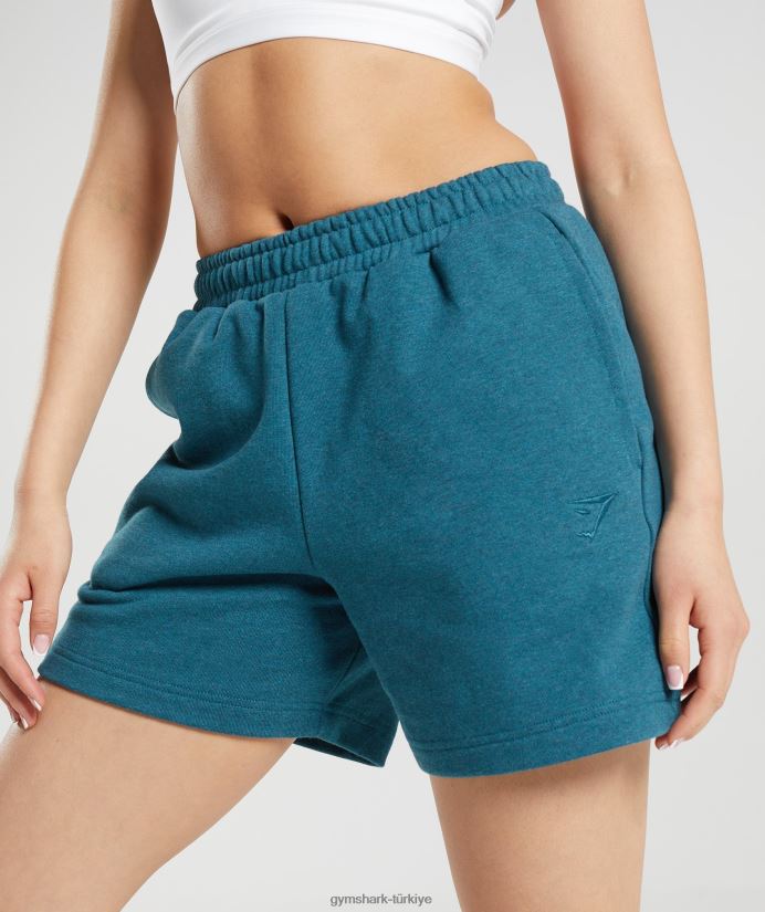 dinlenme günü eşofman şortu kadınlarGymshark çelik mavisi marn 02H04859