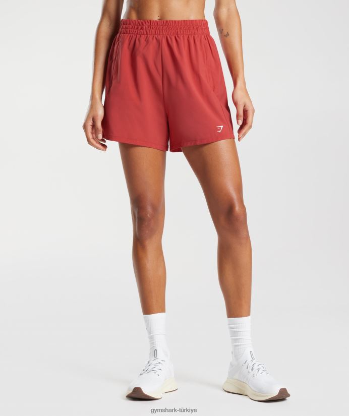 dokuma cep şortları kadınlarGymshark güneşte kurutulmuş kırmızı 02H04856
