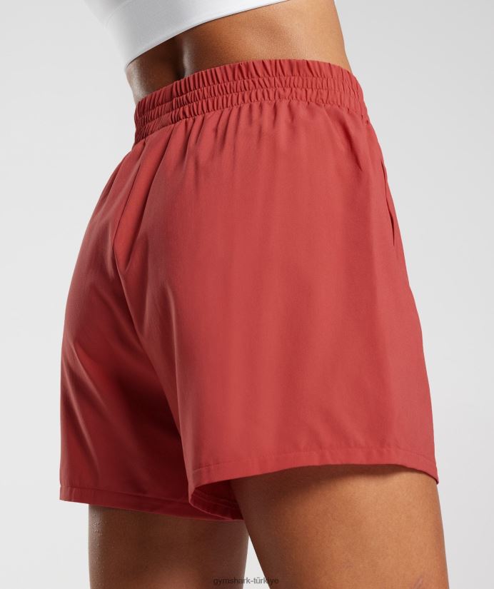 dokuma cep şortları kadınlarGymshark güneşte kurutulmuş kırmızı 02H04856