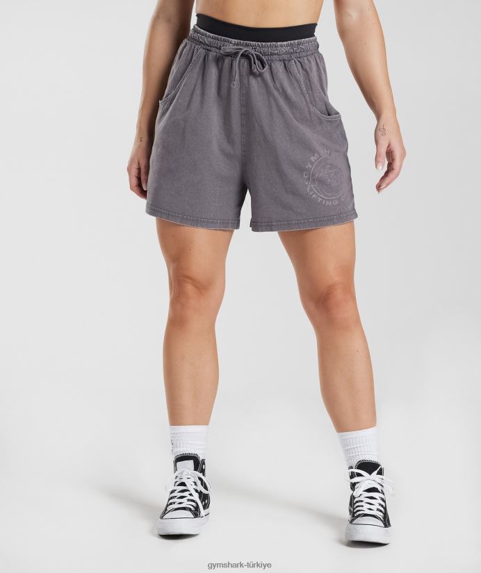 eski bol şortlar kadınlarGymshark titanyum grisi/asit yıkama 02H048107