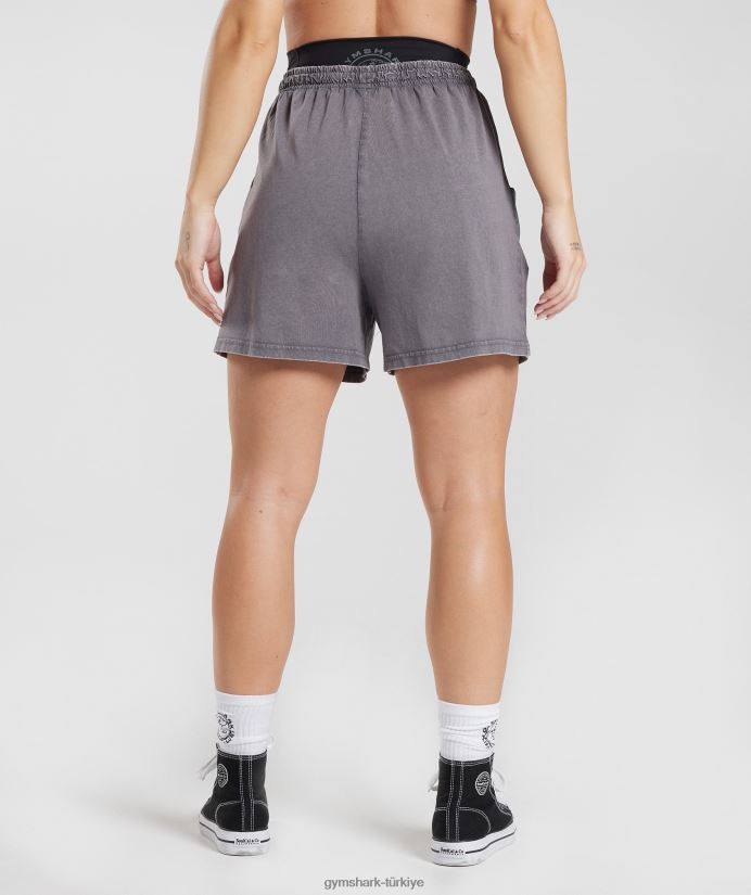eski bol şortlar kadınlarGymshark titanyum grisi/asit yıkama 02H048107