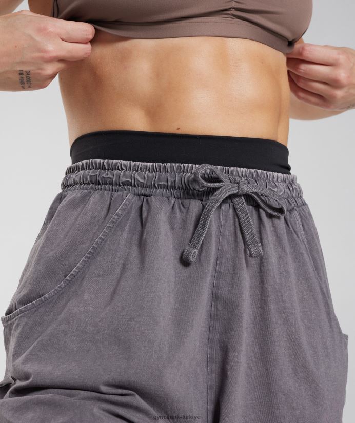eski bol şortlar kadınlarGymshark titanyum grisi/asit yıkama 02H048107