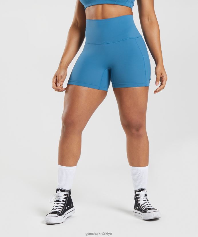 eski dantelli dar şortlar kadınlarGymshark göl kenarı mavisi 02H0488