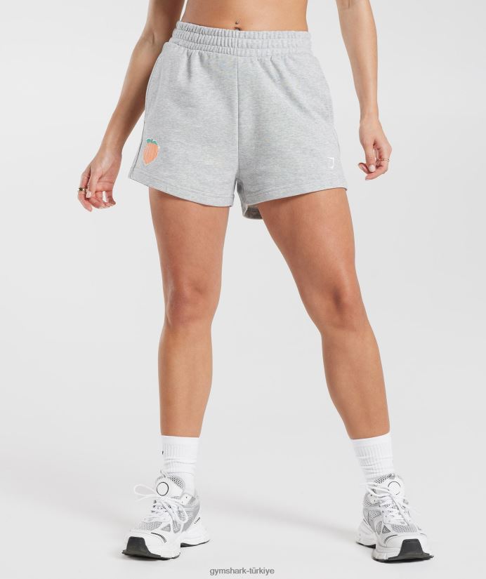güçlü şeftali şortu kadınlarGymshark açık gri marn 02H04830