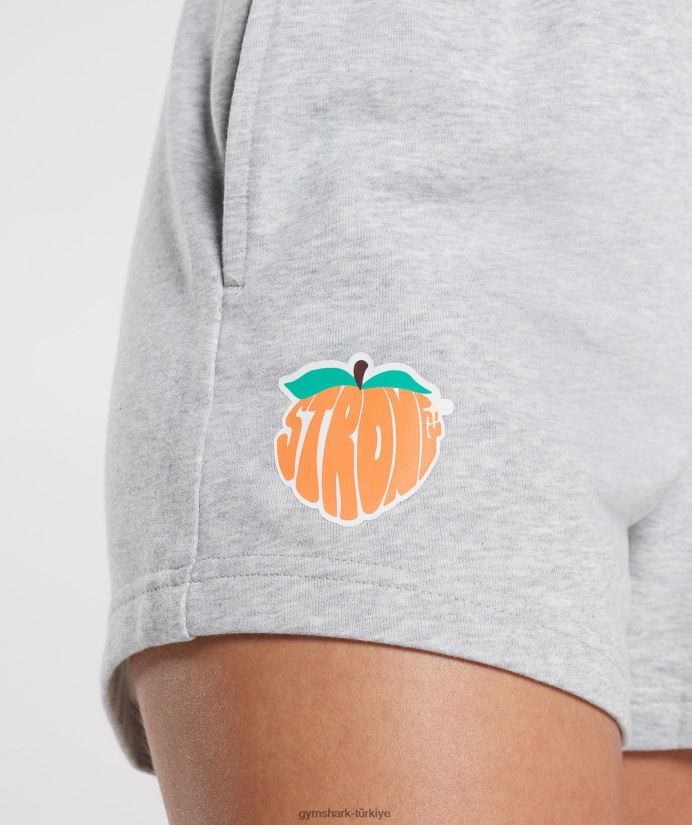 güçlü şeftali şortu kadınlarGymshark açık gri marn 02H04830