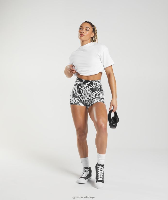 gs power orijinal dar şort kadınlarGymshark siyah baskı 02H04892