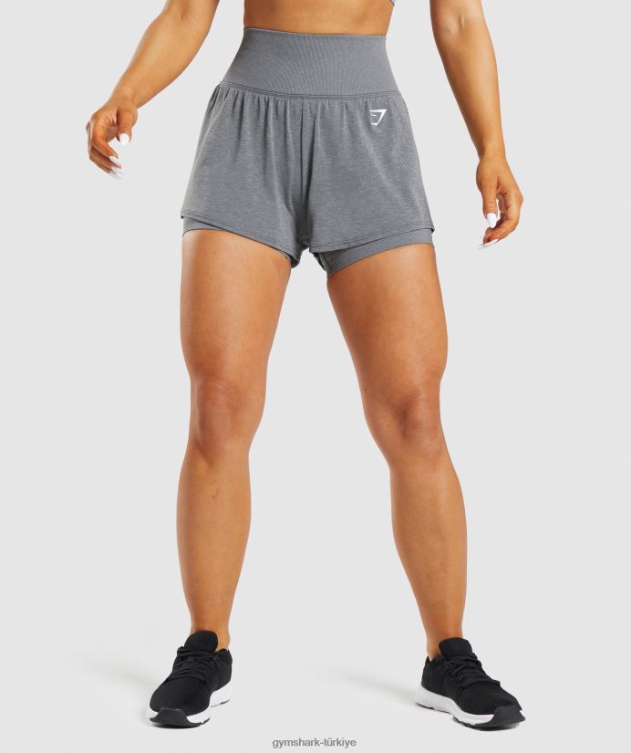 hayati dikişsiz 2.0 2'si 1 arada şort kadınlarGymshark dumanlı gri kırçıllı 02H04897