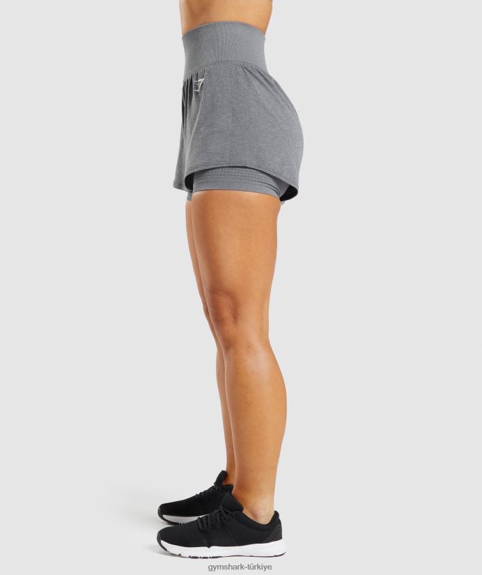 hayati dikişsiz 2.0 2'si 1 arada şort kadınlarGymshark dumanlı gri kırçıllı 02H04897