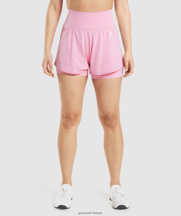 hayati dikişsiz 2.0 2'si 1 arada şort kadınlarGymshark şerbet pembe kırlent 02H04871