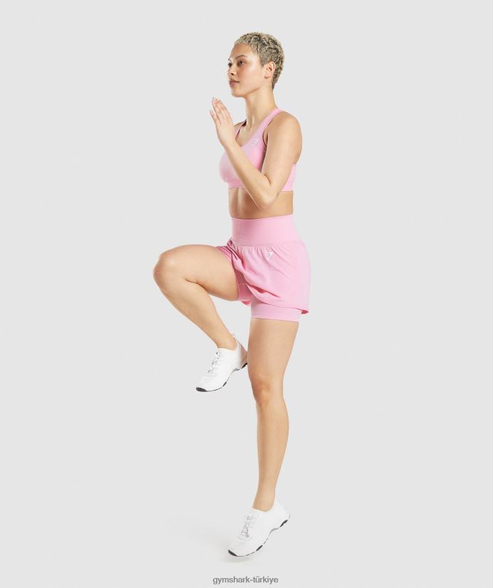 hayati dikişsiz 2.0 2'si 1 arada şort kadınlarGymshark şerbet pembe kırlent 02H04871