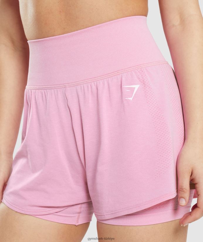 hayati dikişsiz 2.0 2'si 1 arada şort kadınlarGymshark şerbet pembe kırlent 02H04871