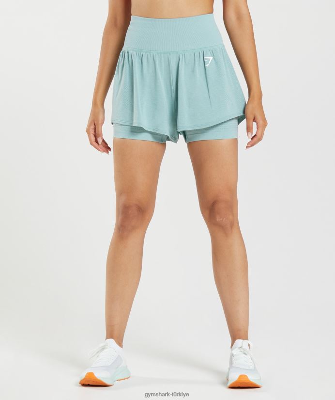 hayati dikişsiz 2.0 2'si 1 arada şort kadınlarGymshark inci mavisi marn 02H04893