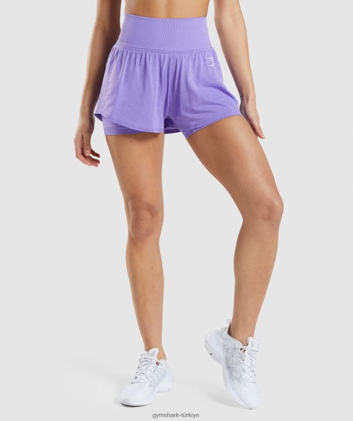 hayati dikişsiz 2.0 2'si 1 arada şort kadınlarGymshark parlak mor marn 02H04879