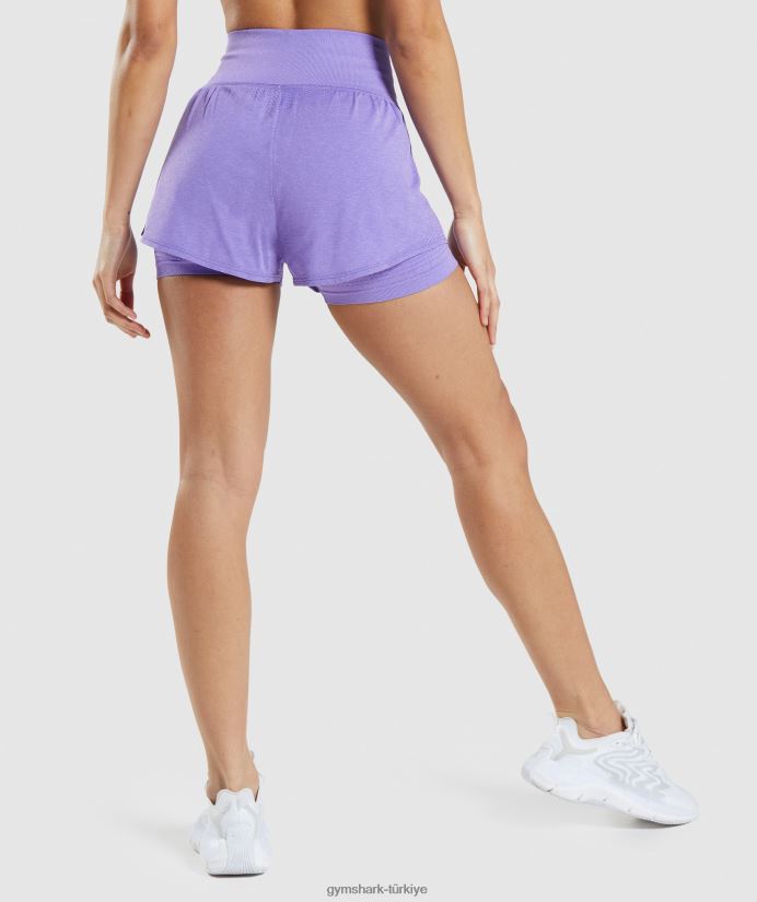 hayati dikişsiz 2.0 2'si 1 arada şort kadınlarGymshark parlak mor marn 02H04879