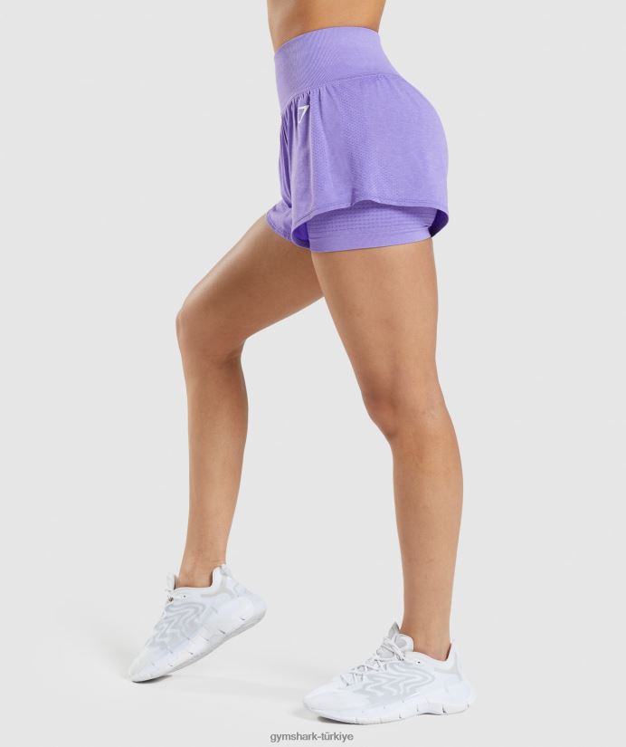 hayati dikişsiz 2.0 2'si 1 arada şort kadınlarGymshark parlak mor marn 02H04879