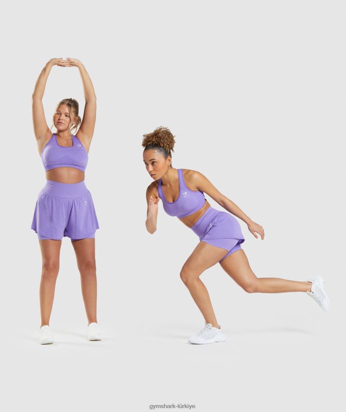 hayati dikişsiz 2.0 2'si 1 arada şort kadınlarGymshark parlak mor marn 02H04879