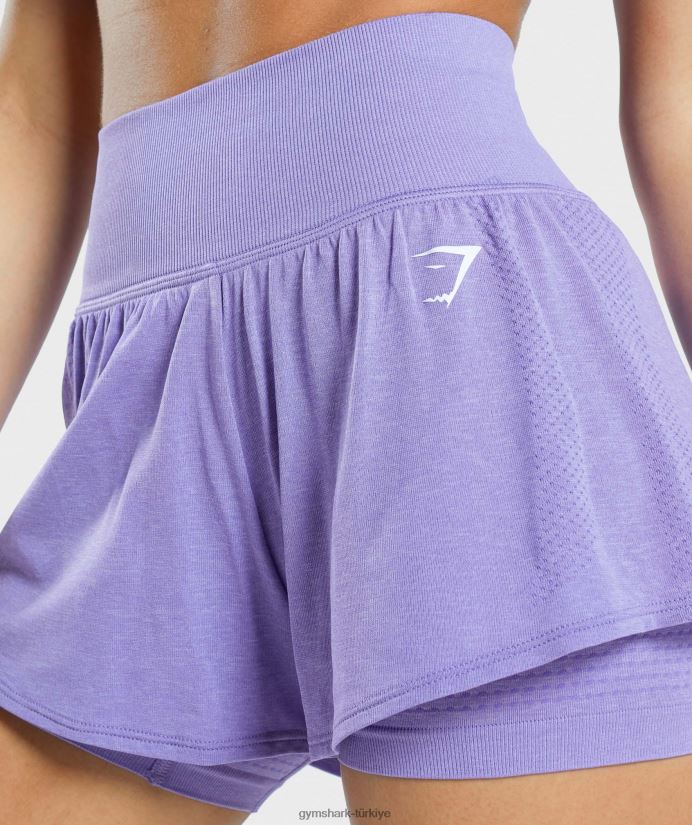 hayati dikişsiz 2.0 2'si 1 arada şort kadınlarGymshark parlak mor marn 02H04879