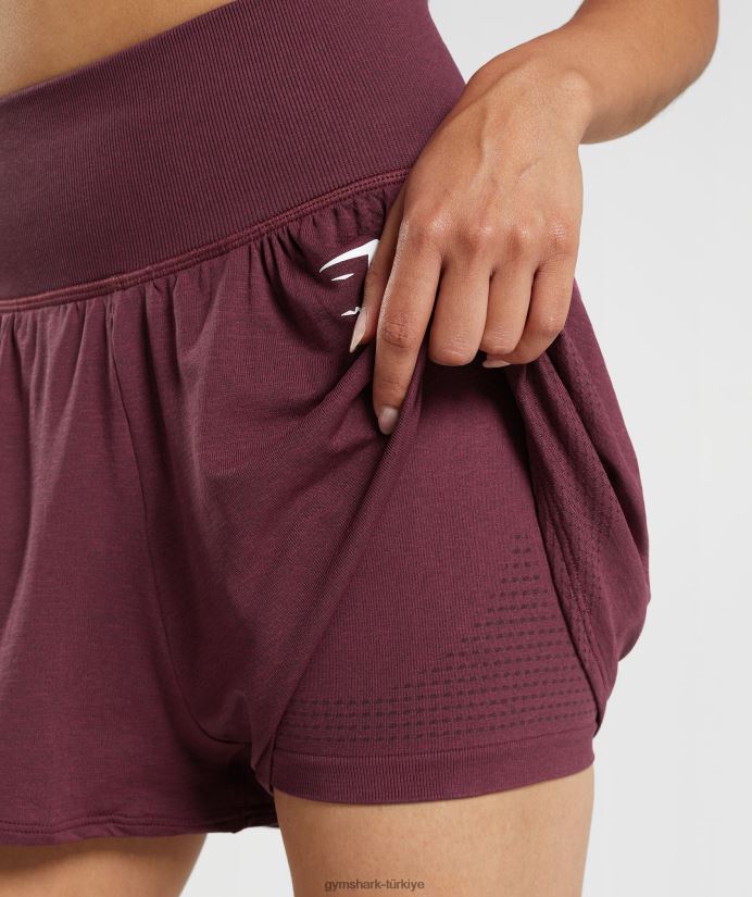 hayati dikişsiz 2.0 2'si 1 arada şort kadınlarGymshark pişmiş bordo marn 02H04865