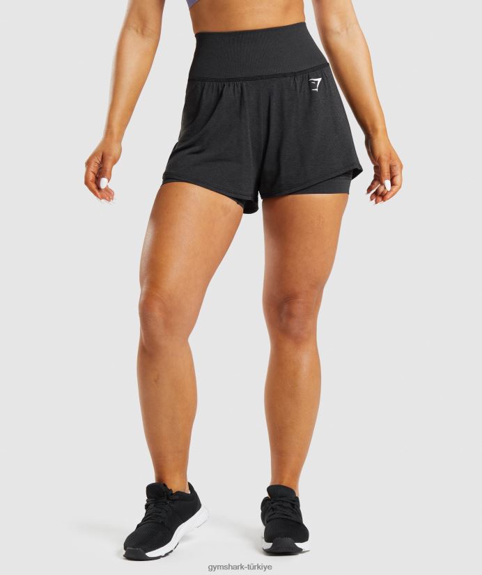 hayati dikişsiz 2.0 2'si 1 arada şort kadınlarGymshark siyah kırçıllı 02H04888