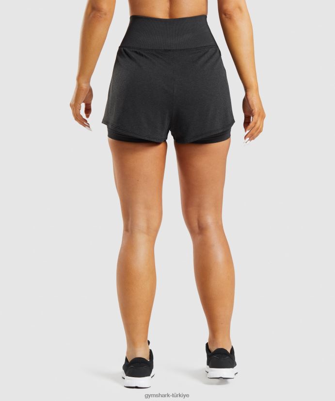 hayati dikişsiz 2.0 2'si 1 arada şort kadınlarGymshark siyah kırçıllı 02H04888