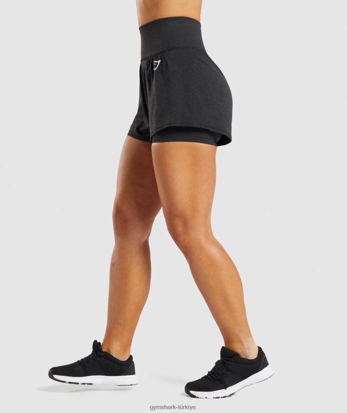 hayati dikişsiz 2.0 2'si 1 arada şort kadınlarGymshark siyah kırçıllı 02H04888