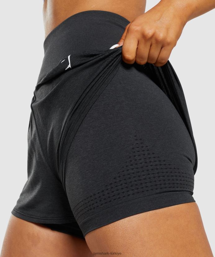 hayati dikişsiz 2.0 2'si 1 arada şort kadınlarGymshark siyah kırçıllı 02H04888