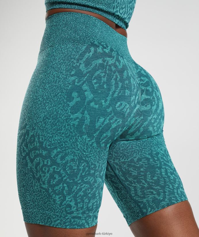 hayvan dikişsiz bisiklet şortlarına uyum sağlayın kadınlarGymshark resif | kış deniz mavisi 02H048103