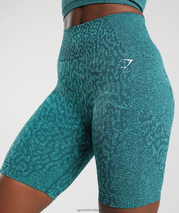 hayvan dikişsiz bisiklet şortlarına uyum sağlayın kadınlarGymshark resif | kış deniz mavisi 02H048103