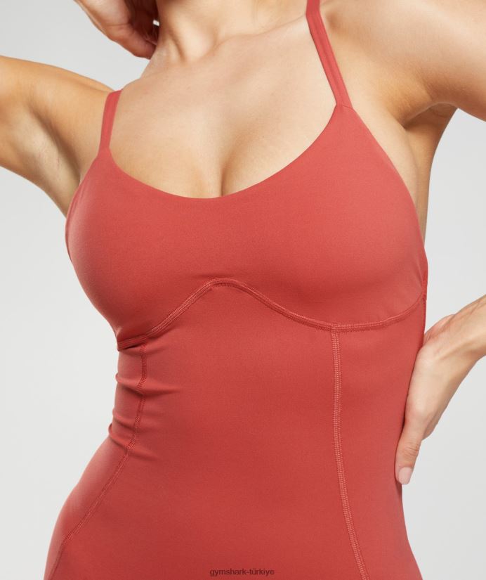 hepsi bir arada askılı kadınlarGymshark güneşte kurutulmuş kırmızı 02H04866