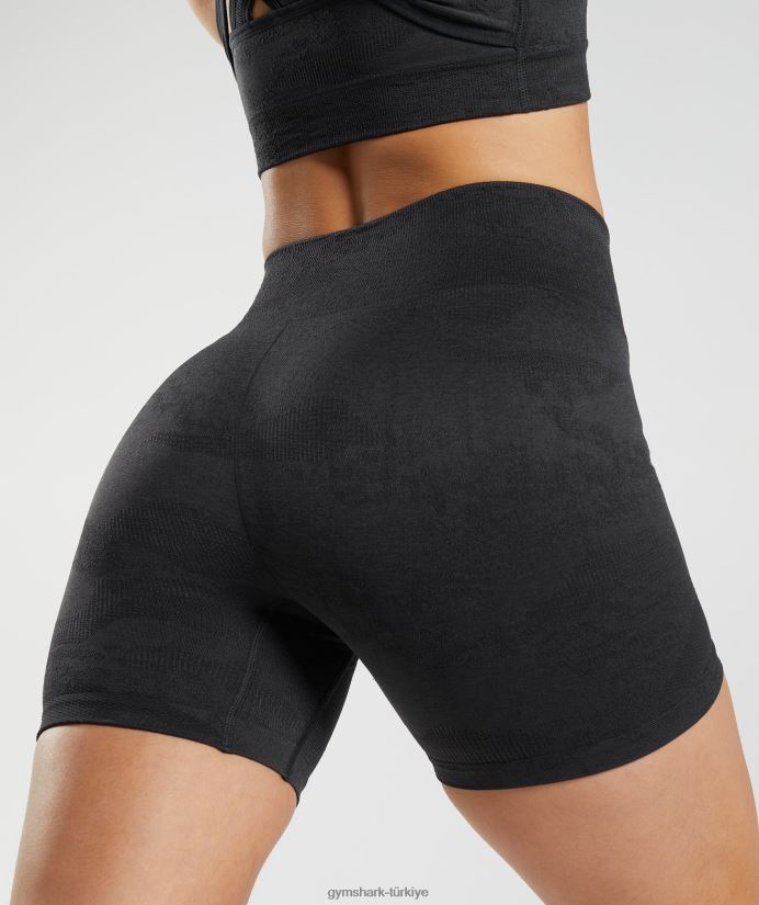 kamuflaj dikişsiz şortlara uyum sağlayın kadınlarGymshark lav | siyah/oniks grisi 02H0484
