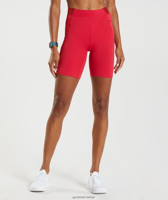 markalı antrenman bisiklet şortu kadınlarGymshark salsa kırmızısı 02H04873