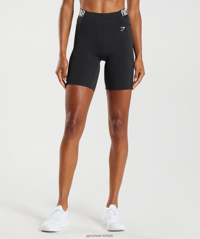 markalı antrenman bisiklet şortu kadınlarGymshark siyah 02H04890