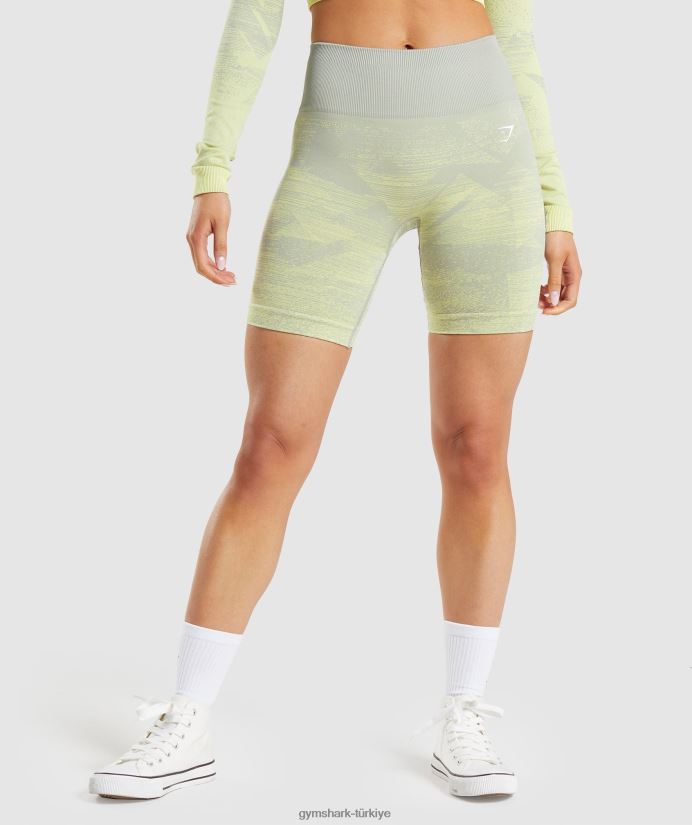 ombre dikişsiz şortlara uyum sağlayın kadınlarGymshark üçgen | taupe gri baskı 02H04887