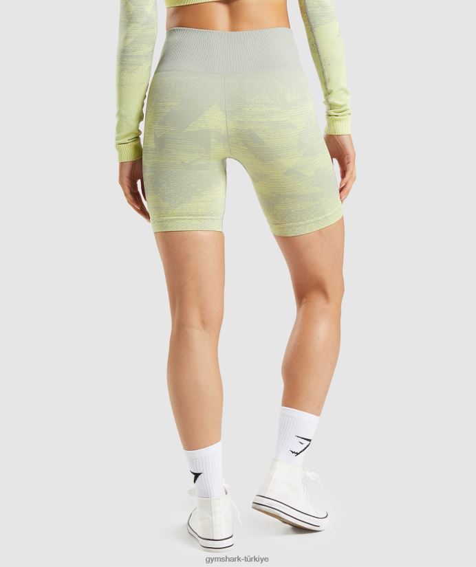 ombre dikişsiz şortlara uyum sağlayın kadınlarGymshark üçgen | taupe gri baskı 02H04887