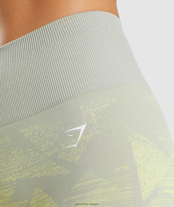 ombre dikişsiz şortlara uyum sağlayın kadınlarGymshark üçgen | taupe gri baskı 02H04887